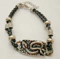 Fashion pendant bracelet with black rope design and snake pattern 