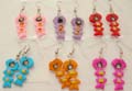 Fish hook earring with foaming fish pattern design in multi color, randomly pick