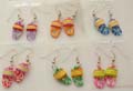 Foaming sllipper pattern with dye-tie color design in fashion fish hook earring, randomly pick