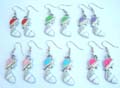 Fashion earring enamel color design with pretty lady pattern, fish hook back design