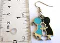 Fashion earring with couple lover kissing pattern assorted enamel color with fish hook design