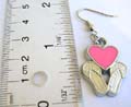 Fashion earring with a pair of slipper holdling a heart, fish hook back design