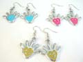 Fashion fish hook earring in assorted enamel color hand design