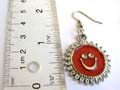 Fashion fish hook earring with smiling sun pattern and enamel assorted color design
