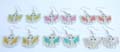 Fashion fish hook earring with enamel assorted sparkle color butterfly pattern design