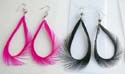 Fashion feather earring in pearl-shaped design, assorted color with fish hook backing, randomly picked by warehouse staffs