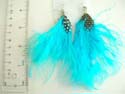 Fashion fish hook earring with fan-shaped soft feather design, randomly pick by warehouse staffs