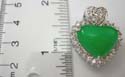 Fashion heart shape pendant with imitation jade inlaid and multi mini clear cz embedded around
