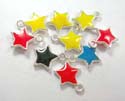 Silver plated charm pendant with enamel star shape design . Assorted color randomly pick by warehouse staffs