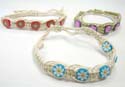 Assorted fashion hemp string bracelet motif fimo flower beads