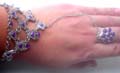 Fashion slave bracelet-ring with imitation purple stone inlaid