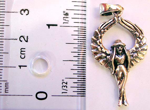 Cheap Gothic jewelry - wholesale prices for sterling silver pendant Gothic fairy lady figure