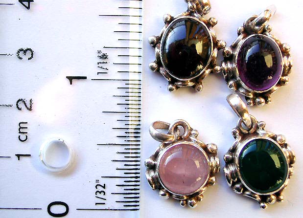 Wholesale pendant, sterling silver pendant with genuine gemstone or semiprecious stone   