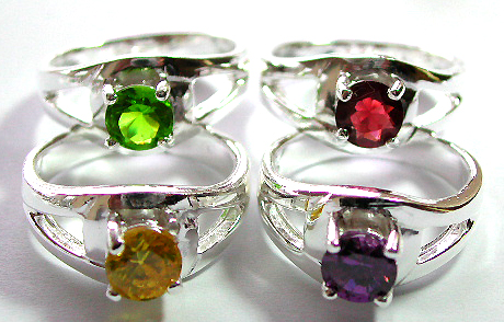 Online shop of sterling silver jewelry wholesale color cz silver ring
  
