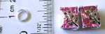 Rectangular pinkish cz embedded fashion stud earring with 6 mini marcasite stone inlaid flower pattern decor