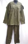 Army green man's jacket and long pant dress set