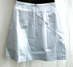 Light blue or white color mini skirt; zipper back closure