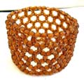 Multi brown facet beads forming fashion wide band stretchy bracelet 