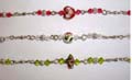 Fashion beaded bracelet with assorted shape handmade enamel cloisonne   flower bead at center, assorted color and design randomly pick 