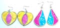 Fashion fish hook earring in enamel color heart love or color section water-drop shape pattern design, assorted color and design randonly pick 