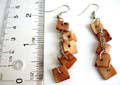 Fashion earring with multi light brown square seashell design, fish hook back for convenience closure 