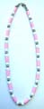 Multi light pink, white beads and pearl silver beads forming fashion necklace 