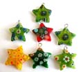 Fashion pendant in star shape design with handmade Millefiori flower ( thousand of flower ) glass , assorted color randomly pick 