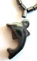 Fashion hematite necklace with a dolphin pendant decor at center