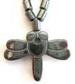 Fashion hematite necklace with a dragonfly pendant decor at center