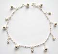 925. sterling silver anklet with multi mini bees and jiggle bells deor 