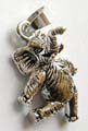 925. sterling silver pendant in elephant pattern design with movable head, arms and legs