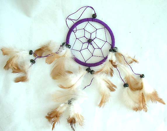 dreamcatcher wholesaler supply Bali made feather nylon wrapped dream catchers in North American design