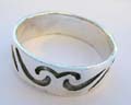 Sterling silver tattoo ring with mystic pattern