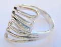 6 wavy fan shape pattern design motif sterling silver ring