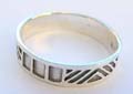 Genuine sterling silver ring scattered boxes and triangle pattern