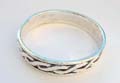 Rattan pattern made of sterling silver ring