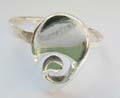 925. sterling silver ring with human's ear shape design
