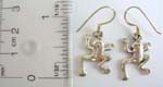 Stamped 925.sterling silver fish hook earring with frog shape design