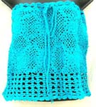 Summer aquarium crochet top with filigree flower and square pattern design