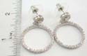 Brass base studs earring motif enlarge looping pattern with clear cz inlaid 