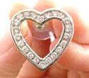 Rhodium studs earring embedded mini clear cz forming in heart love frame design 