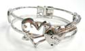 Fashion bangle with double attractive heart and arrow inlaid