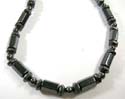 Fashion hematite necklace with smooth faceted beads shape beads and flat round beads design