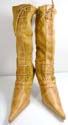Fashion lady's dress boots design in golden fake sparkle leather with tie on front