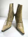 Mono traditional lady's boots with sand golden color design made of fake leather