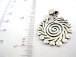 925.sterling silver pendant in round spiral fan shape design