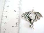 Stamped 925. sterling silver bat pendant