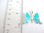 Flying butterfly pendant with blue seashell inlaid embedded 925.sterling silver pendant