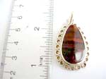 925.sterling silver pendant in water-drop shape design with orange agate inlaid