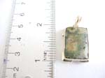 925.sterling silver rectangular shape pendant with green gemstone inlaid